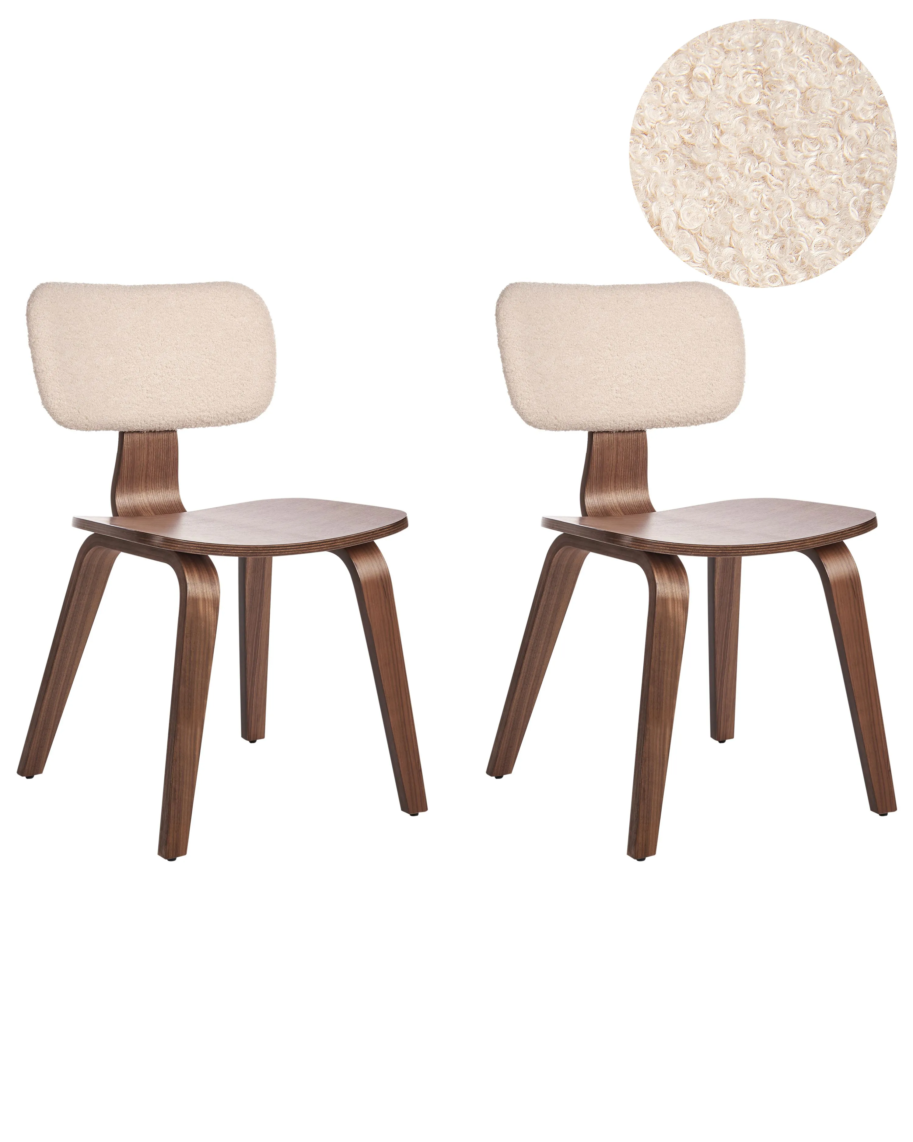 Set of 2 Dining Chairs LUCINDA Wood Dark Brown