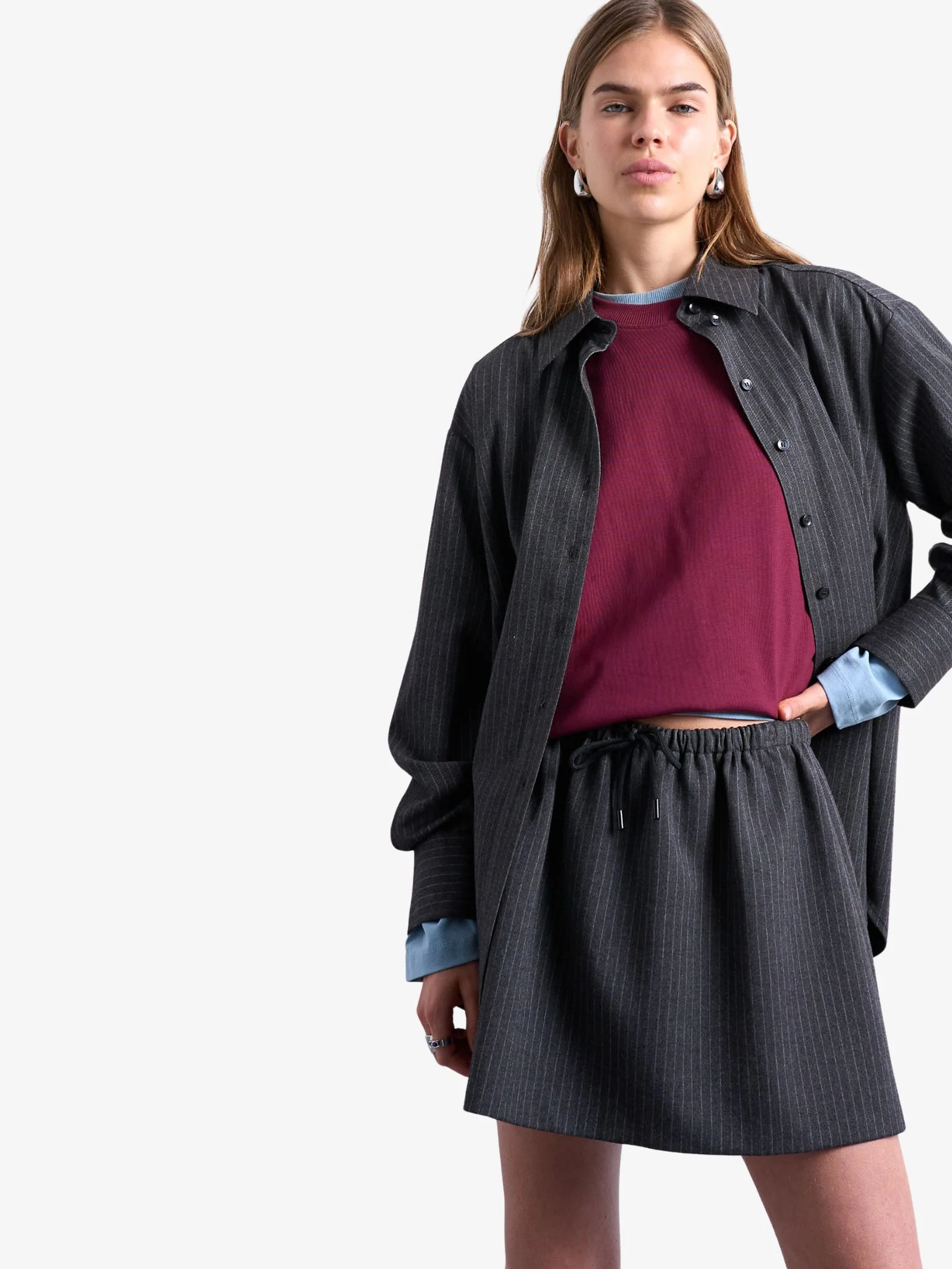 Brushed Low Rise Flippy Mini Micro Skirt