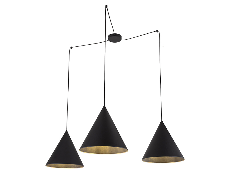 Lampa wisząca Cono Black 3-punktowa 200 cm metalowa czarna