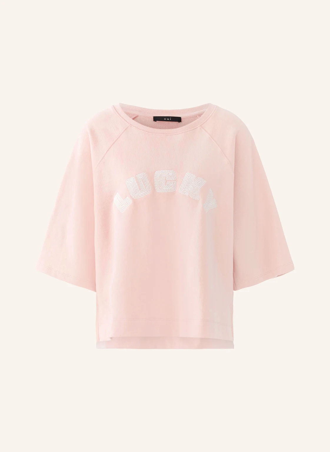 Oui Sweatshirt mit 3/4-Arm und Schmuckperlen