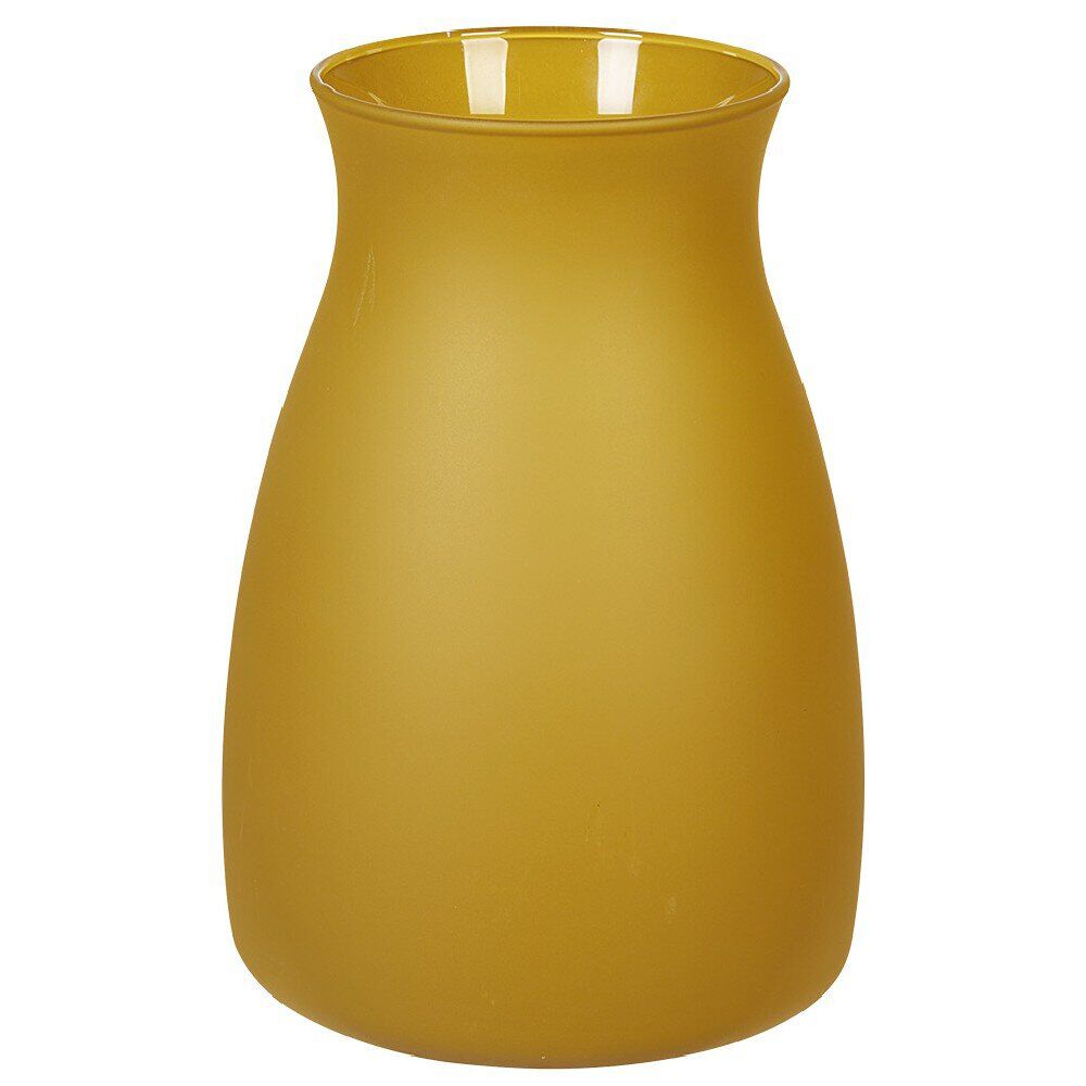 Vase Pampa en verre jaune moutarde mat