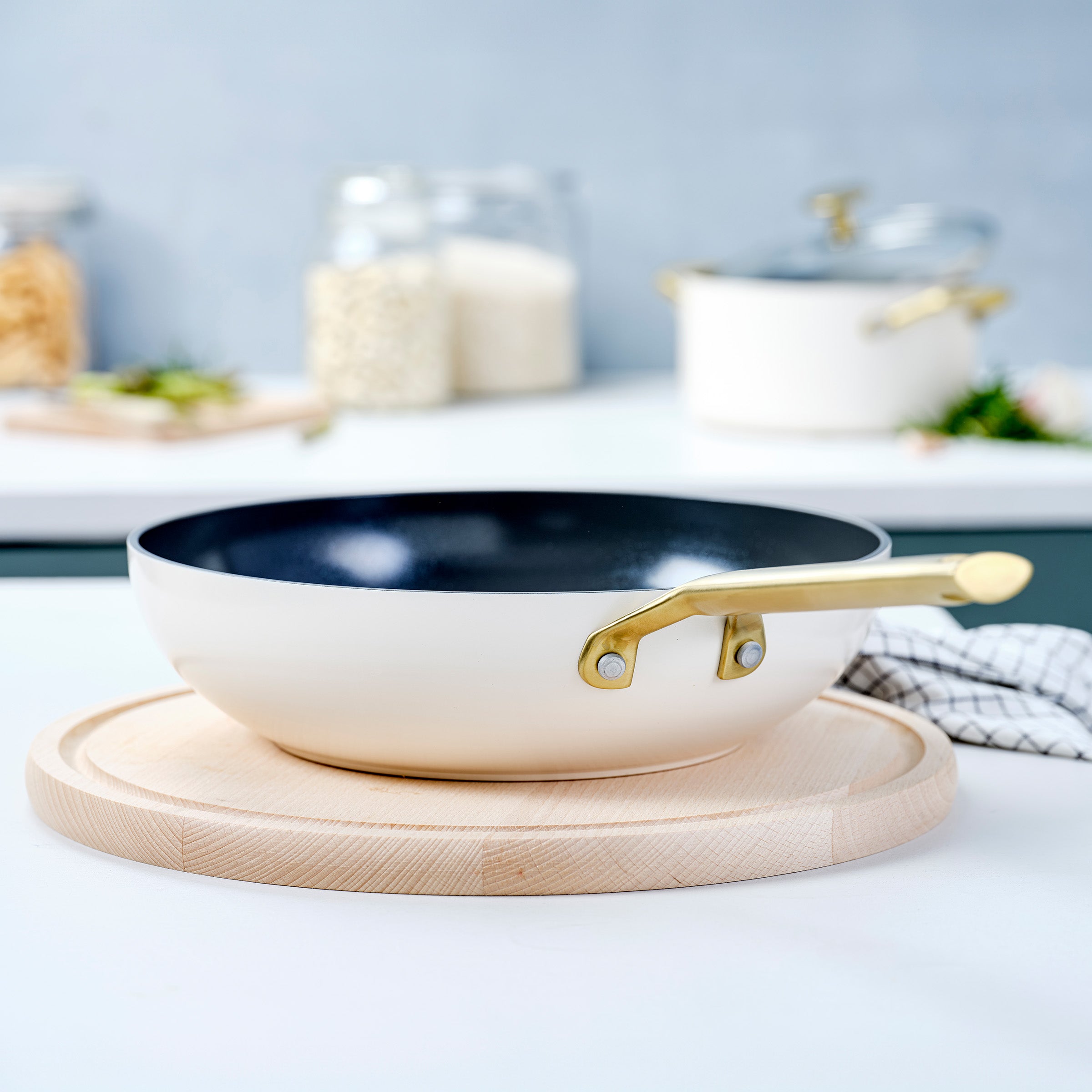 BK Sublime Wokpan Ø 28 cm - Crème
