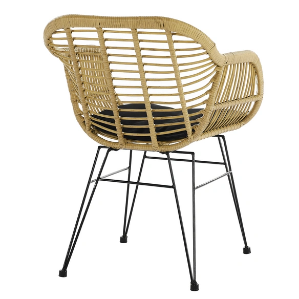 Stuhl, Höhe: 80 cm, natur/schwarz, 2 stk