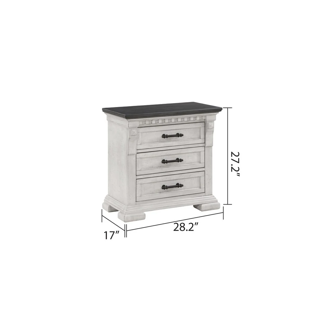 Transitional Style 3-Drawer Night stand Made with Wood