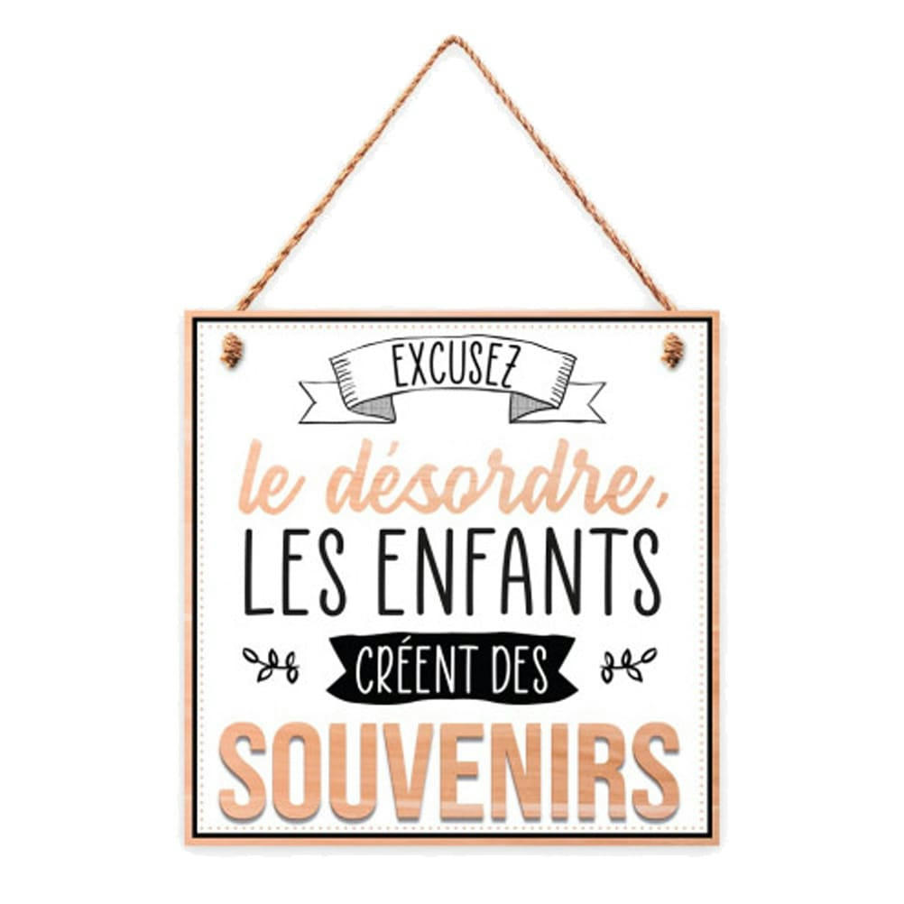 LE DESORDRE - Plaque à suspendre relief enfants 20x10cm