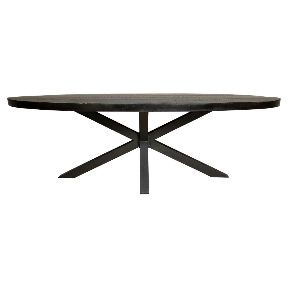 Table à manger ovale bois noir à pied central 300 cm RIVANO