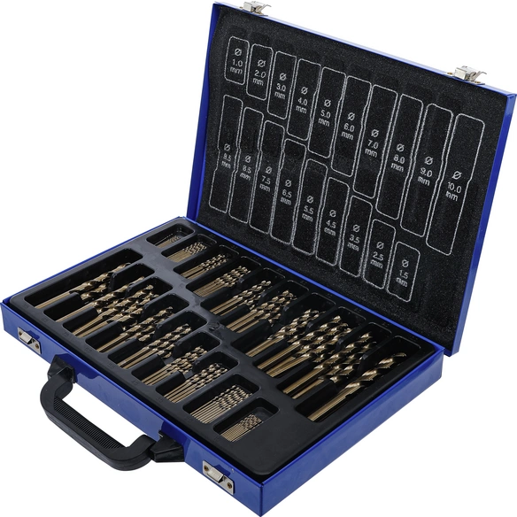 KFZ Spezialwerkzeuge, Spiralbohrer-Satz HSS , 5 Proz. Cobalt | 1 - 10 mm , 170-tlg.
