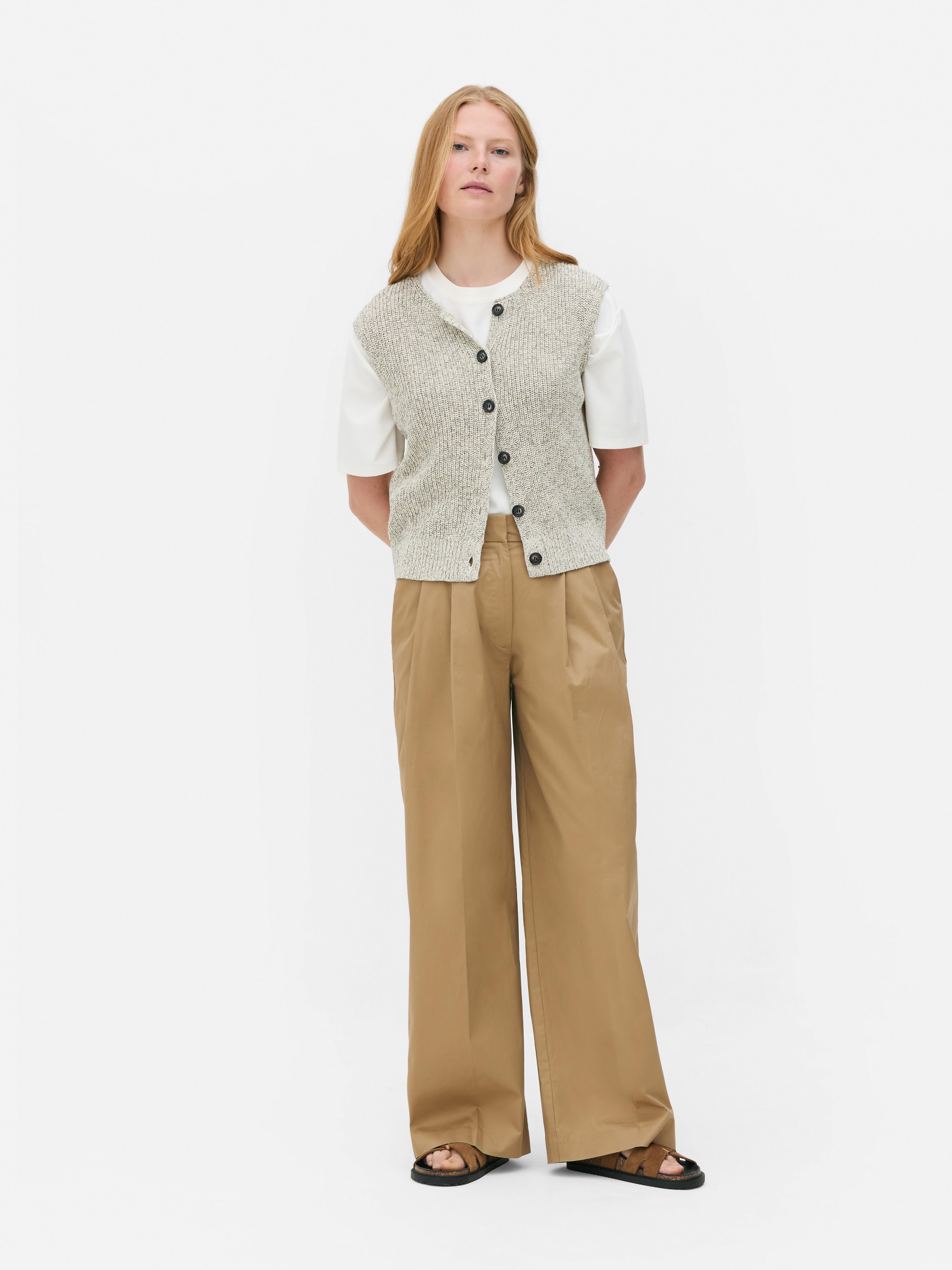The Edit Wide Leg Poplin Pants