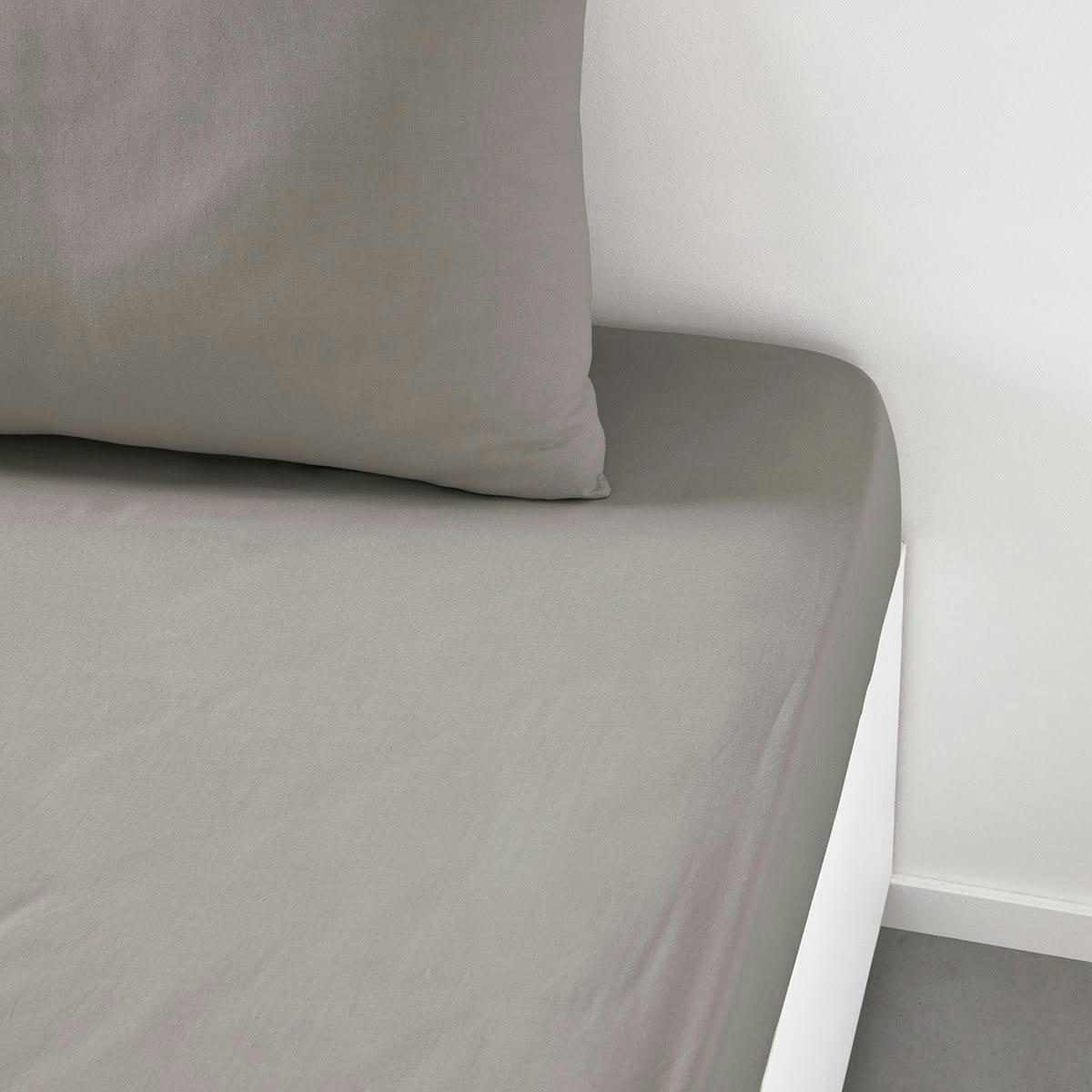 ESSENTIAL - Drap housse  en Coton Beige 160x200 cm