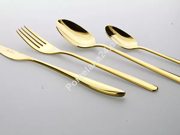 Komplet sztućców 24 cz. na 6 osób PINTINOX - Florence Gold - pudełko 23.26LO.7091.K24