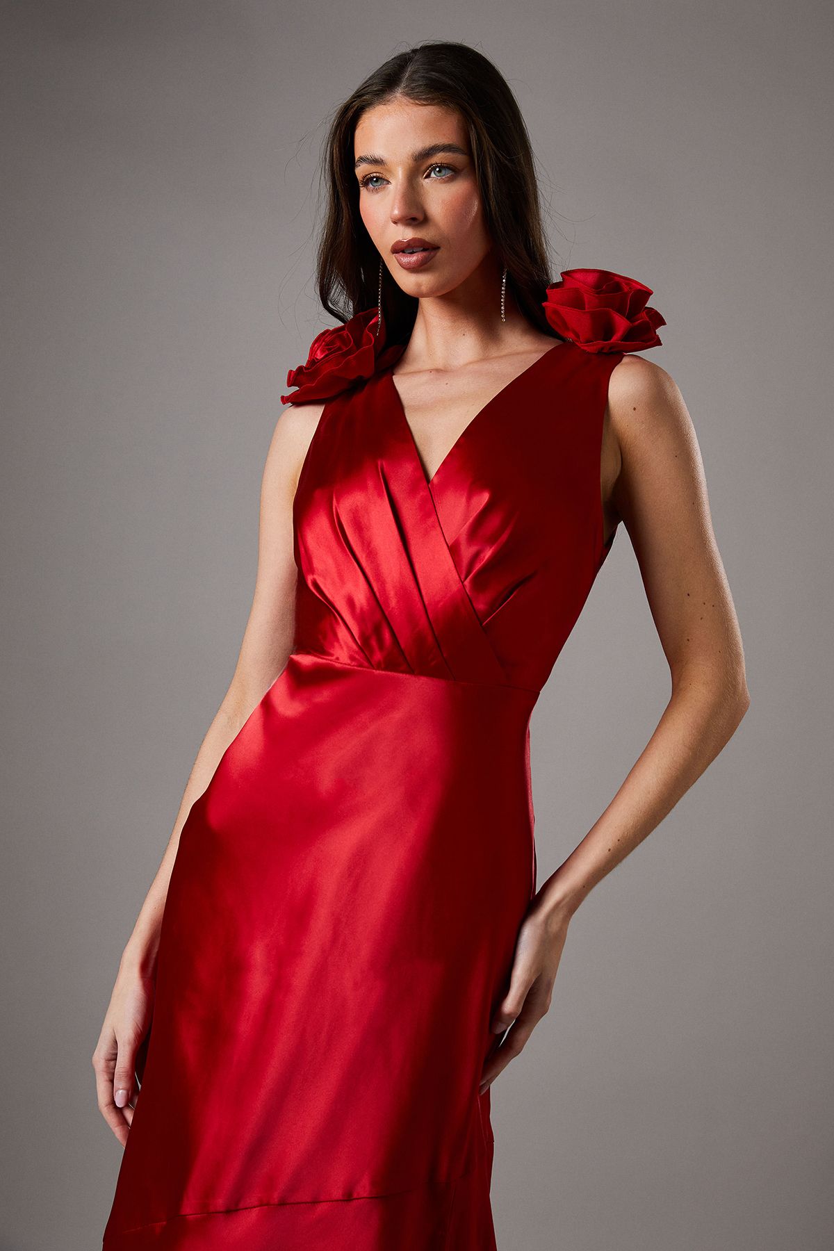 Coast Statement Corsage Satin Maxi Dress