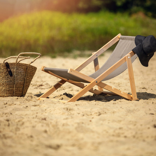 Kadax Leżak Ogrodowy Plażowy Drewniany Leżaki 2szt