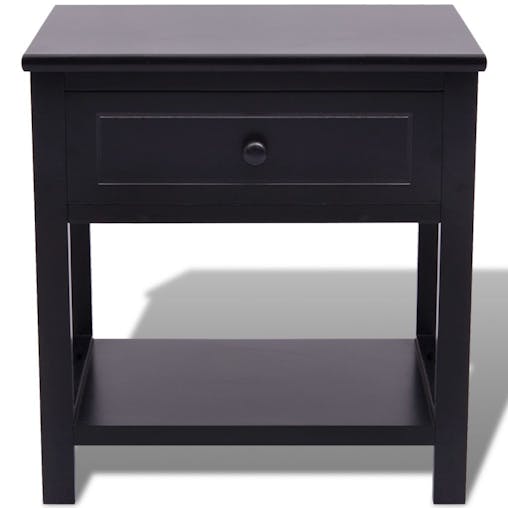 NNEVL Bedside Cabinet Wood Black