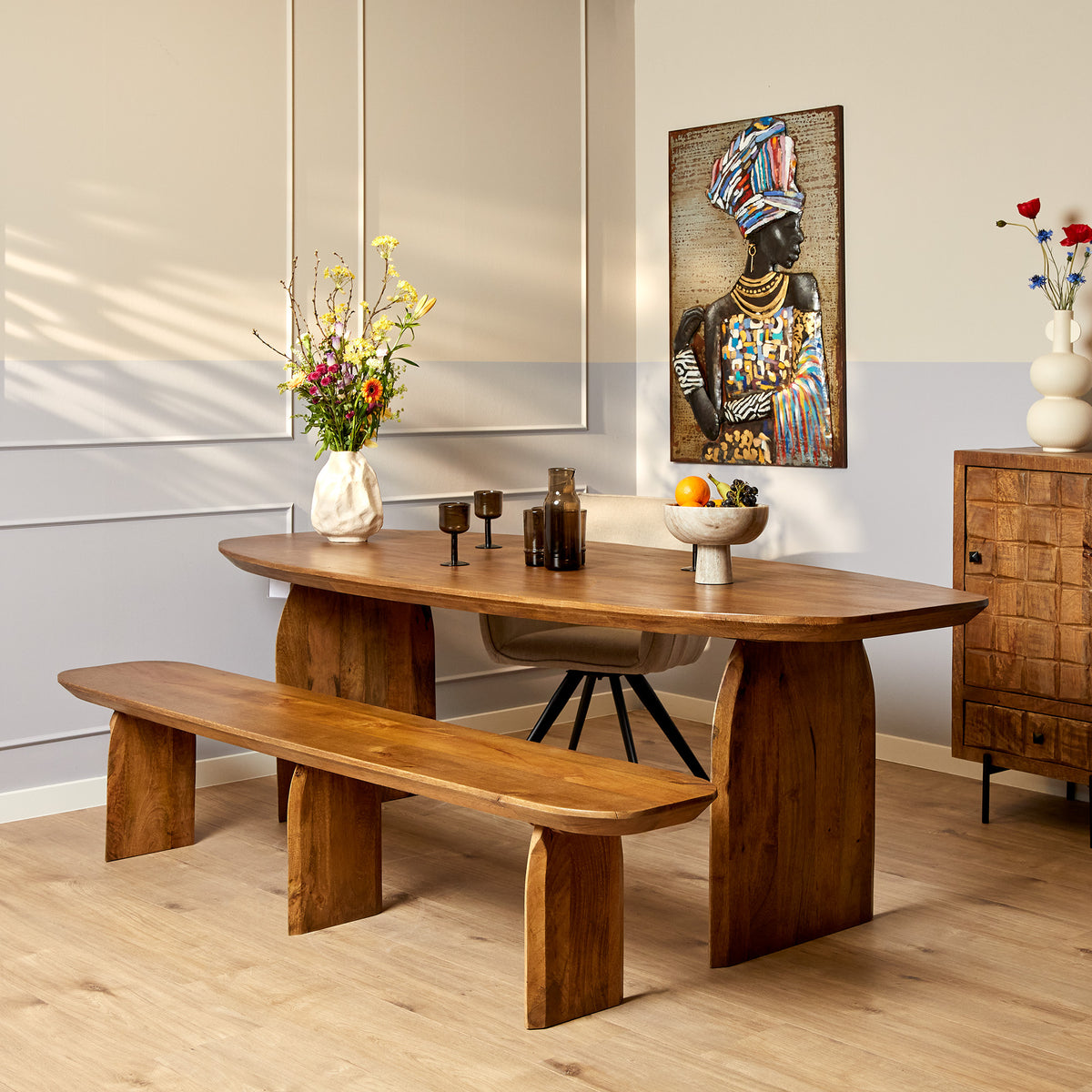 Starfurn eetkamerbank Tense - bruin - 38x220x45cm