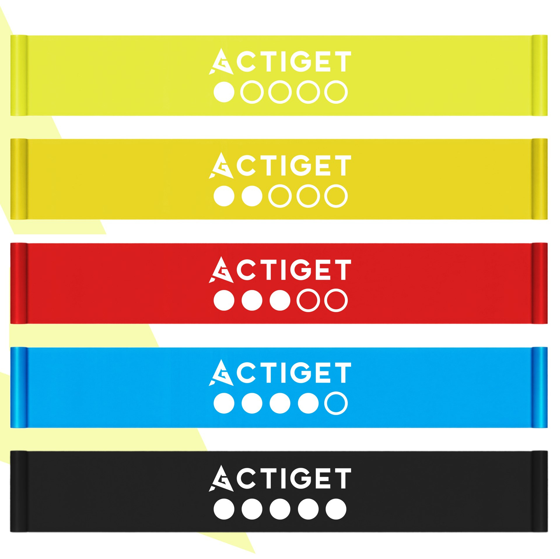 Taśmy oporowe do ćwiczeń Actiget 5 szt. opór 1-15 kg gumy fitness