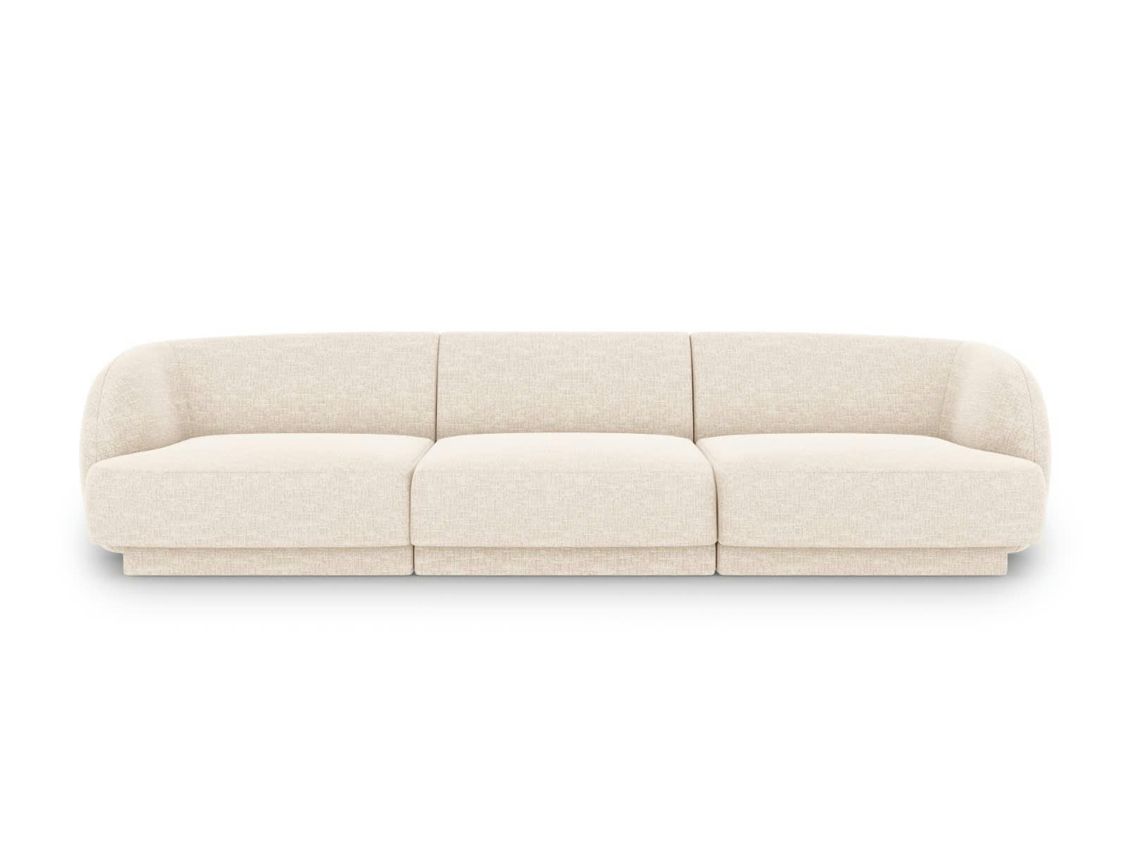 MILEY - Canapé 3 places en tissu chenille beige clair