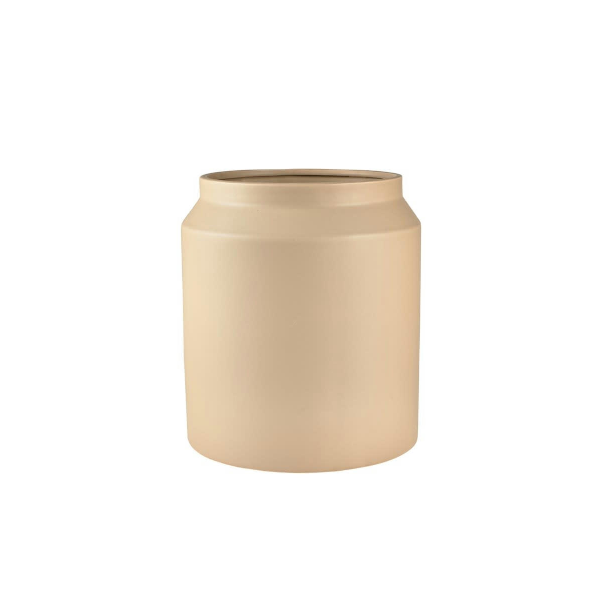 LIVING - Cache pot forme ovale en argile beige sable