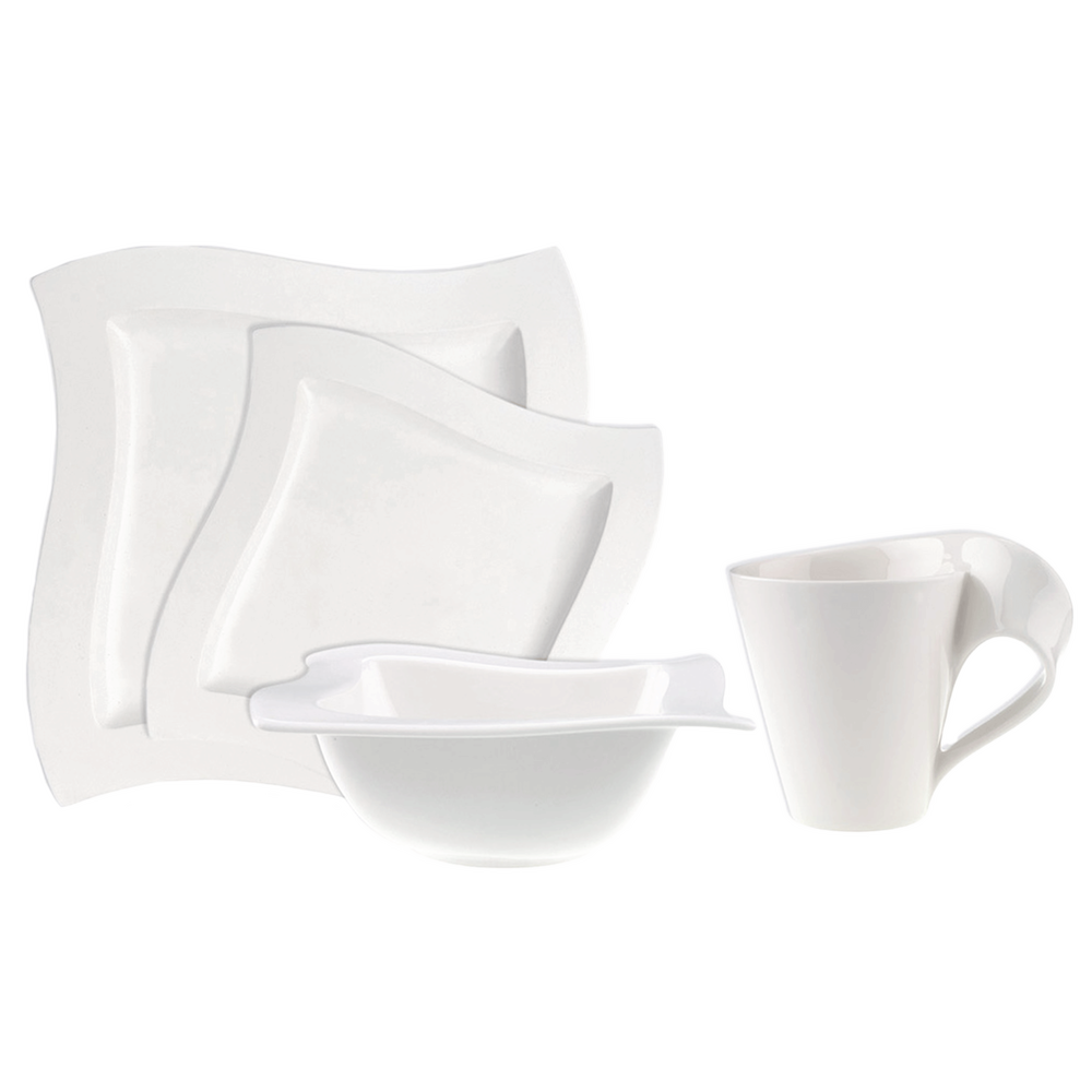 NewWave Dinnerware set - White, Premium Porcelain