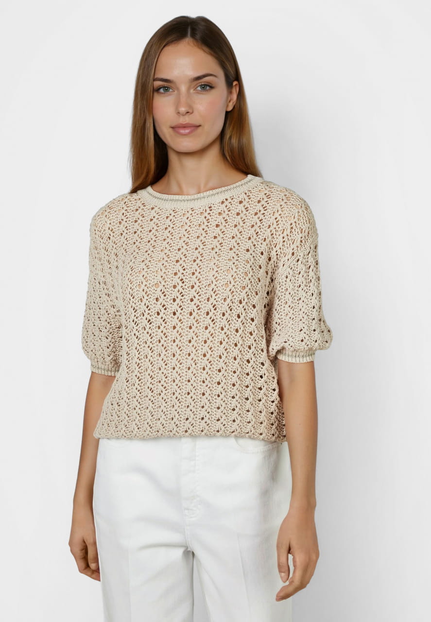 Pullover mit Lurex-Ringeln