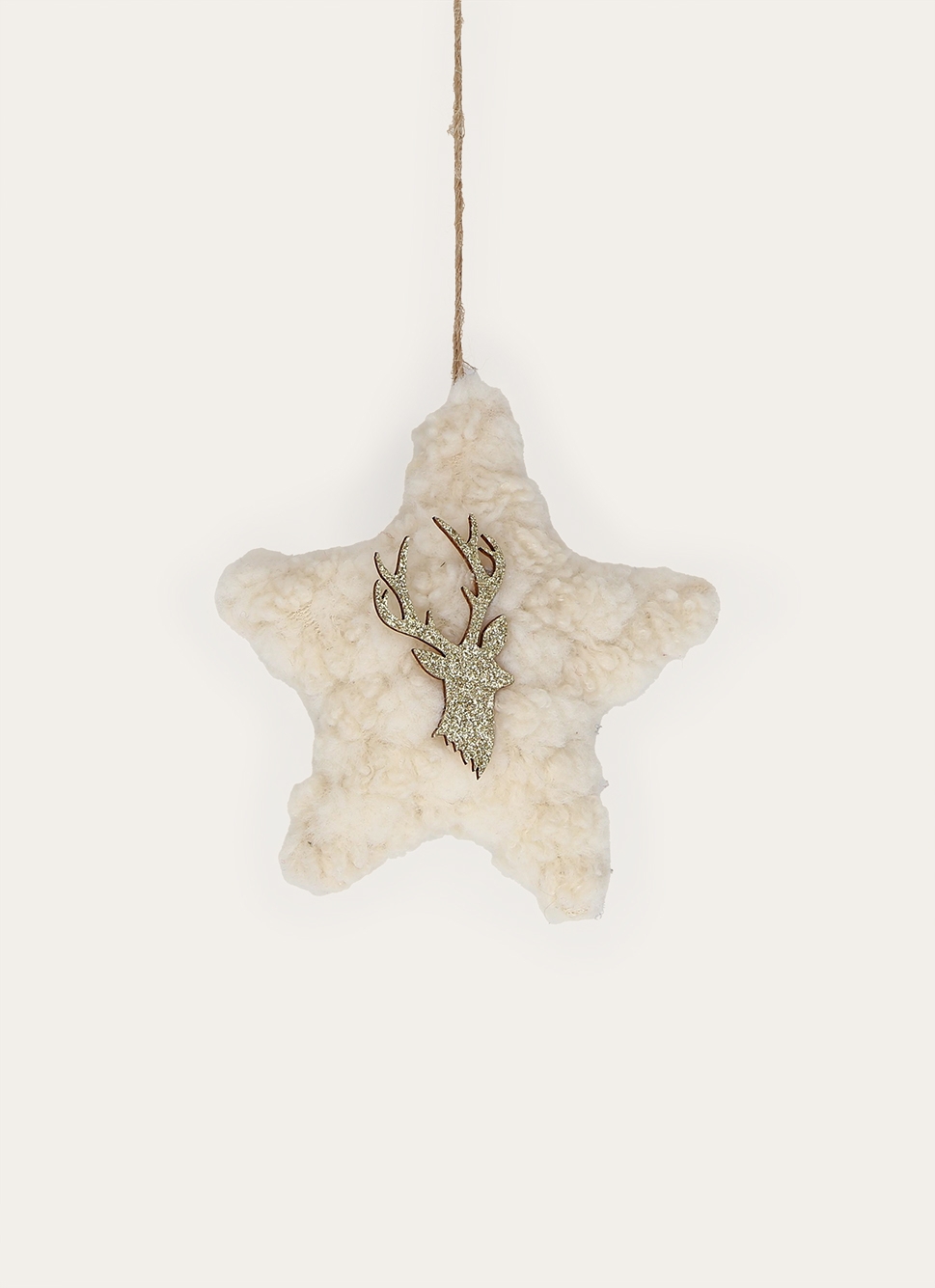 SUSPENSION ÉTOILE EN FAUSSE FOURRURE ECRU