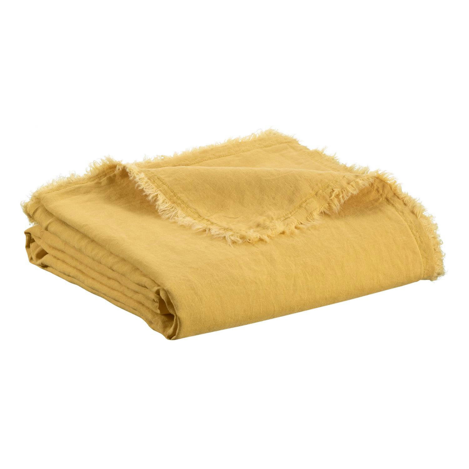 ZEFF - Plaid  Nomade en lin absynthe 130 x 180