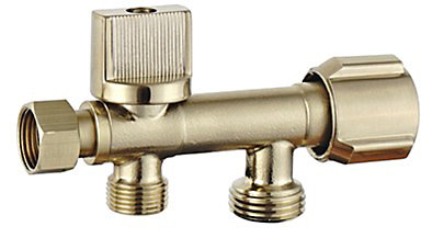 Kit hygiène WC avec douchette 2 jets   flexible   support mural   robinet alimentation, doré brossé, MTK Harmonie