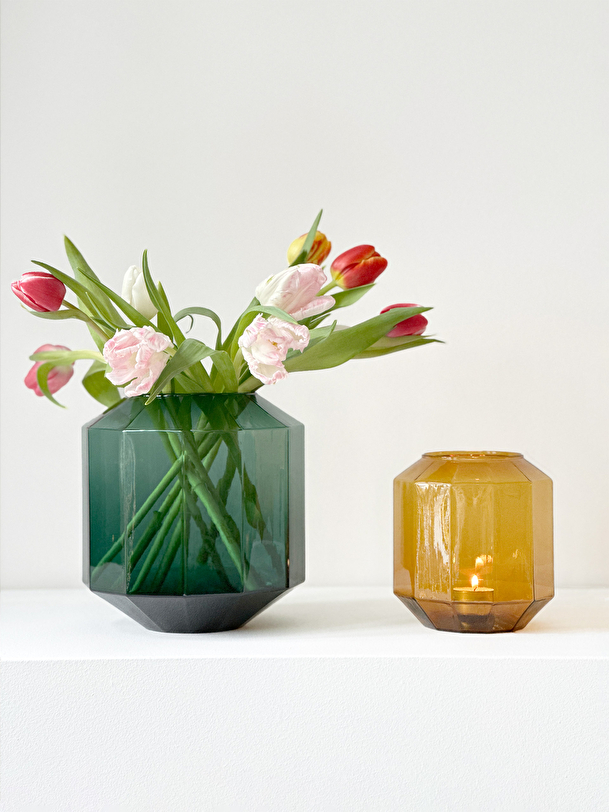Vase / photophore diams ambre s - xlboom ambre