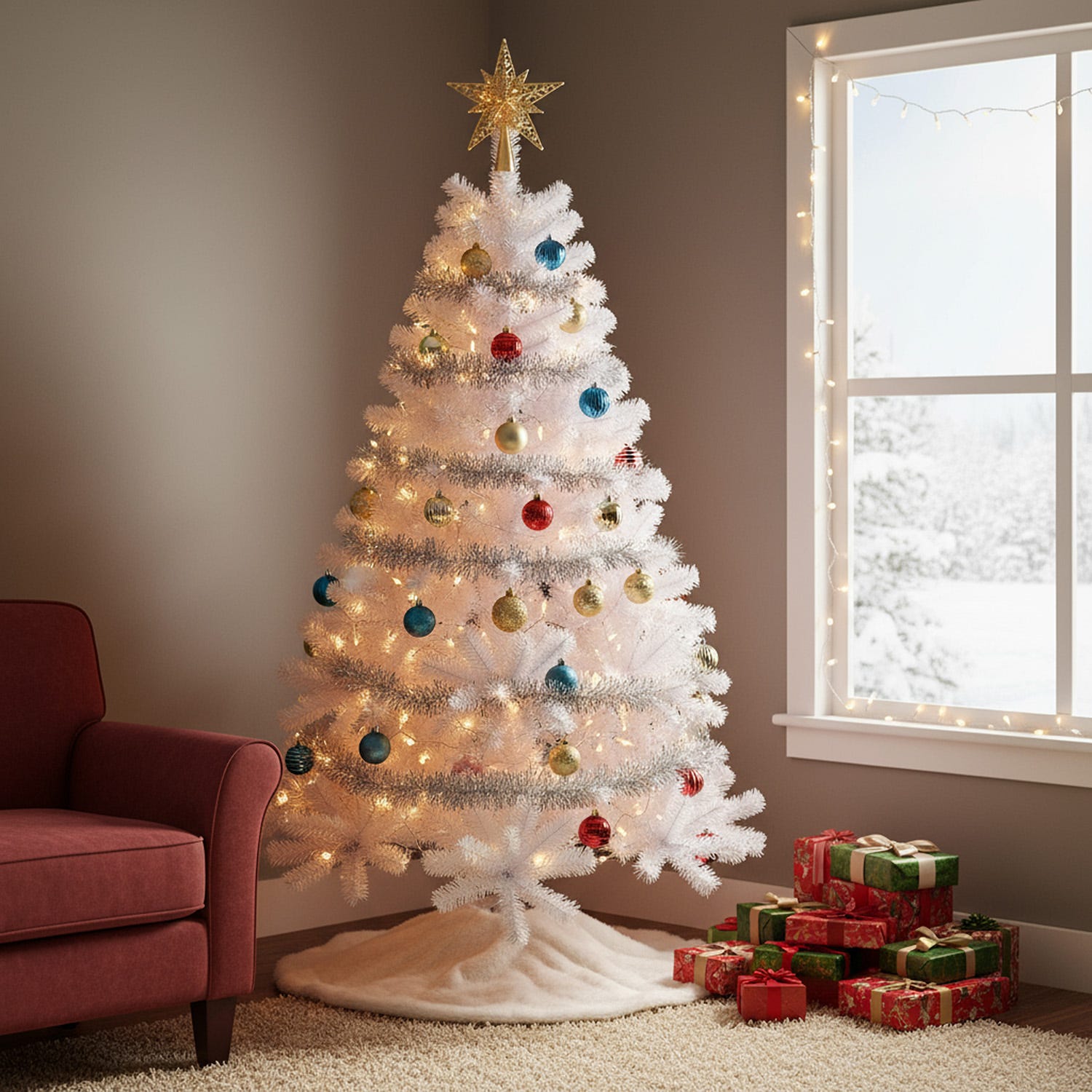 Albero Natale bianco 180 cm Oslo