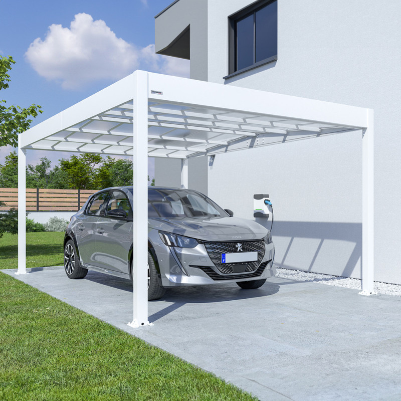 Carport en aluminium Libeccio blanc 16,6 m²