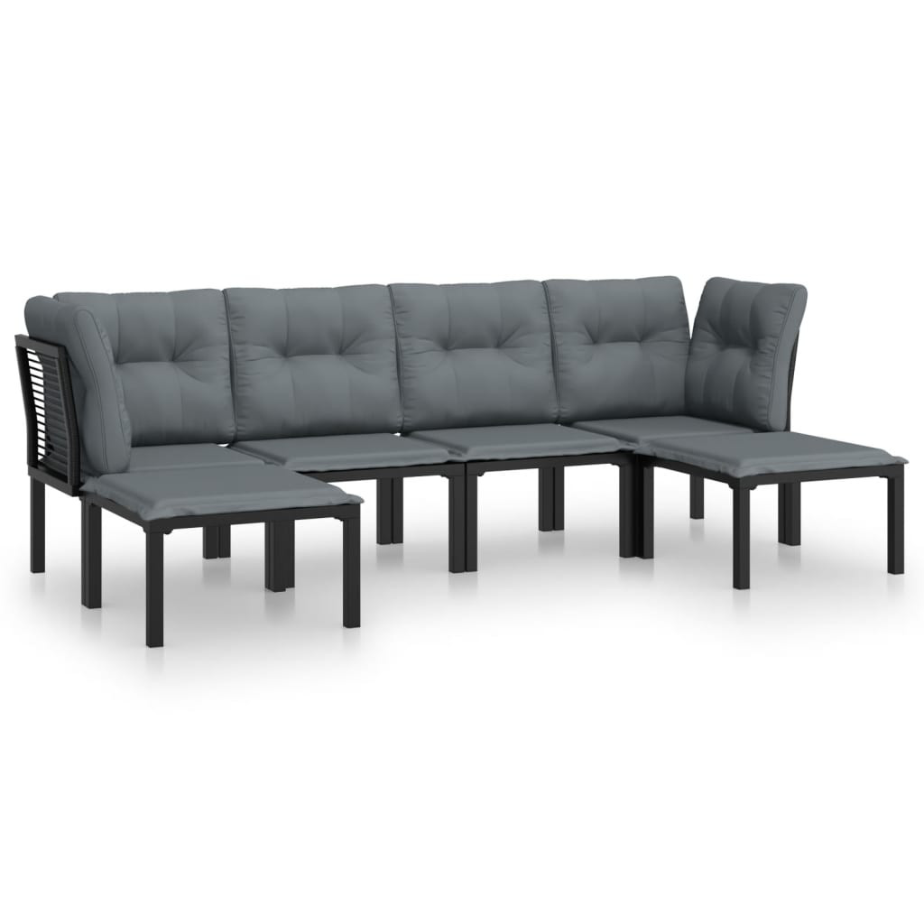 Zestaw wypoczynkowy do ogrodu Czarny Stal 2x hjørne   2x sofa środkowa