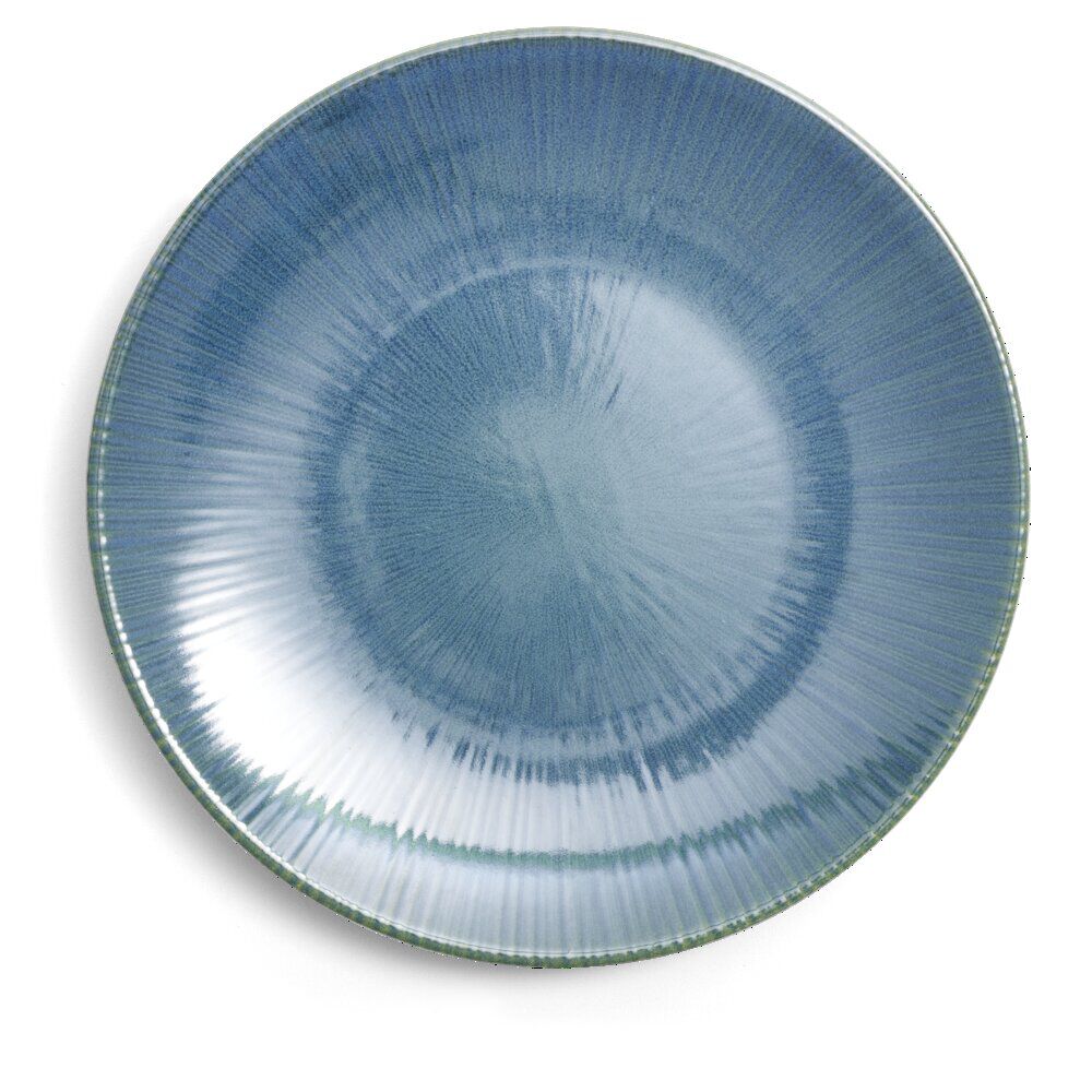 Assiette plate Amaury faïence bleue Ø20cm