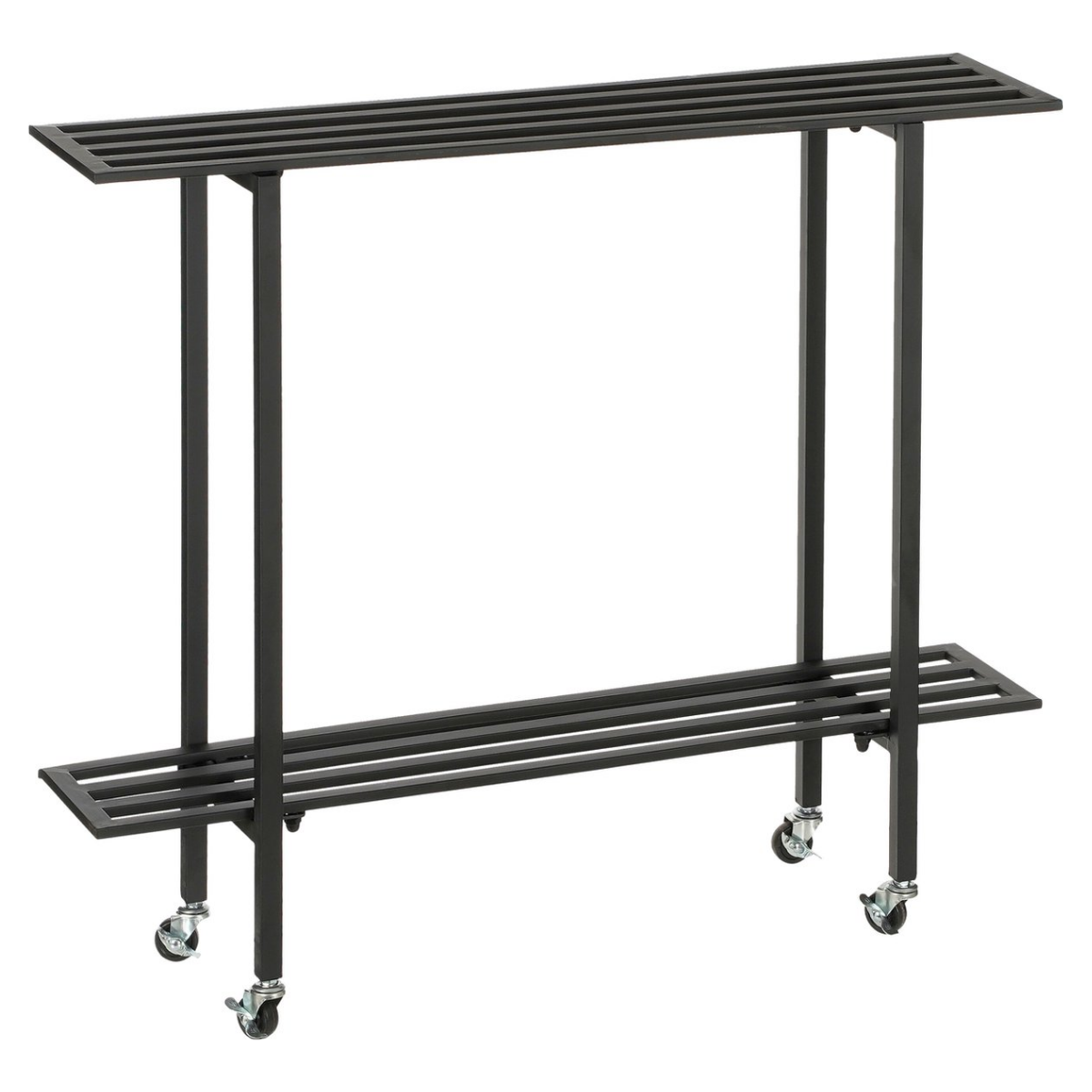Mica Decorations Greenrax Plantenstandaard - Plantenrek met Wieltjes - Plantentafel voor Kamerplanten 90 x 22 x 75 cm - Plantentafeltje voor Binnen -