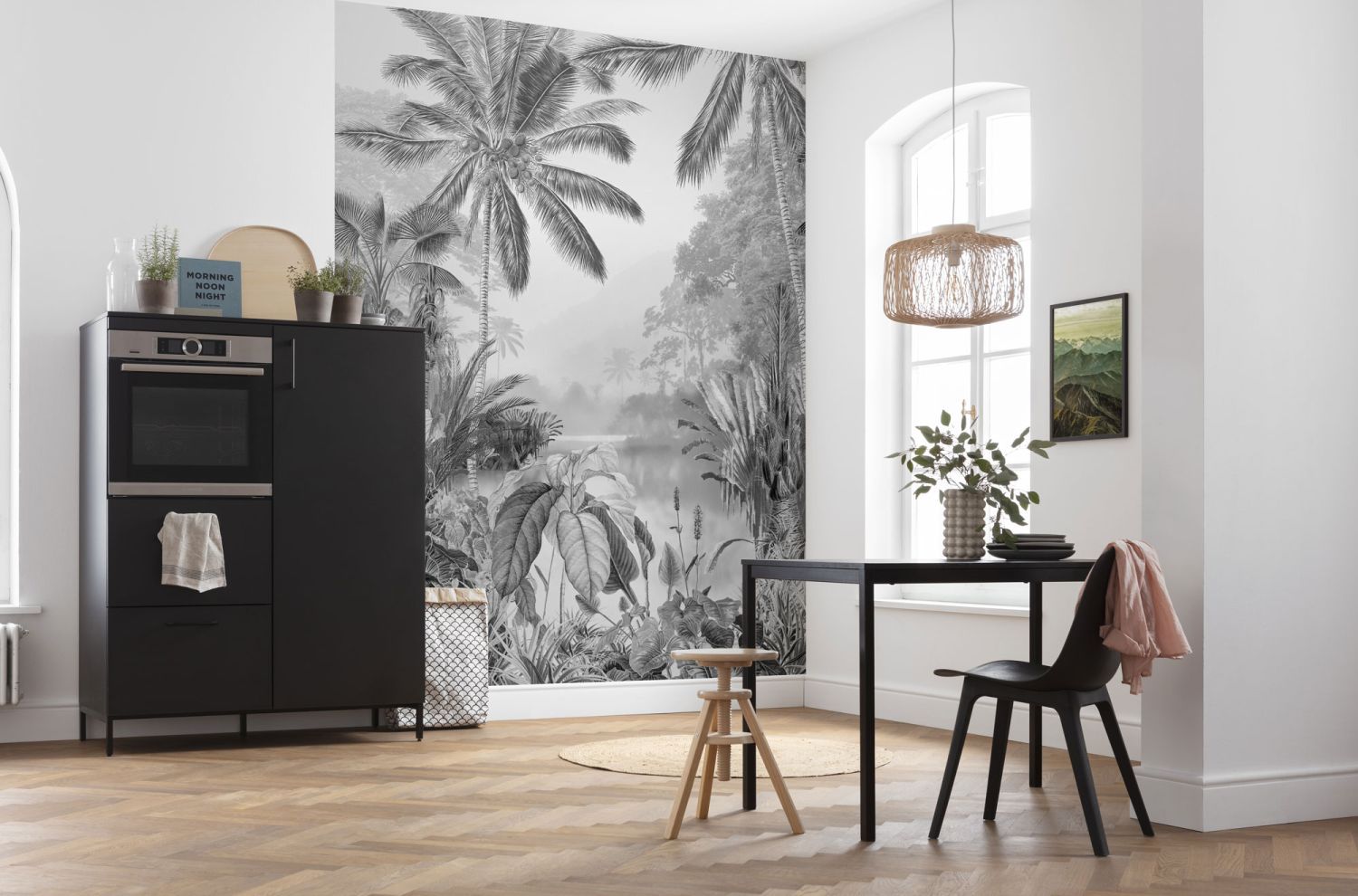 Sanders & Sanders fotobehang tropisch meer grijs - 200 x 270 cm - 612401