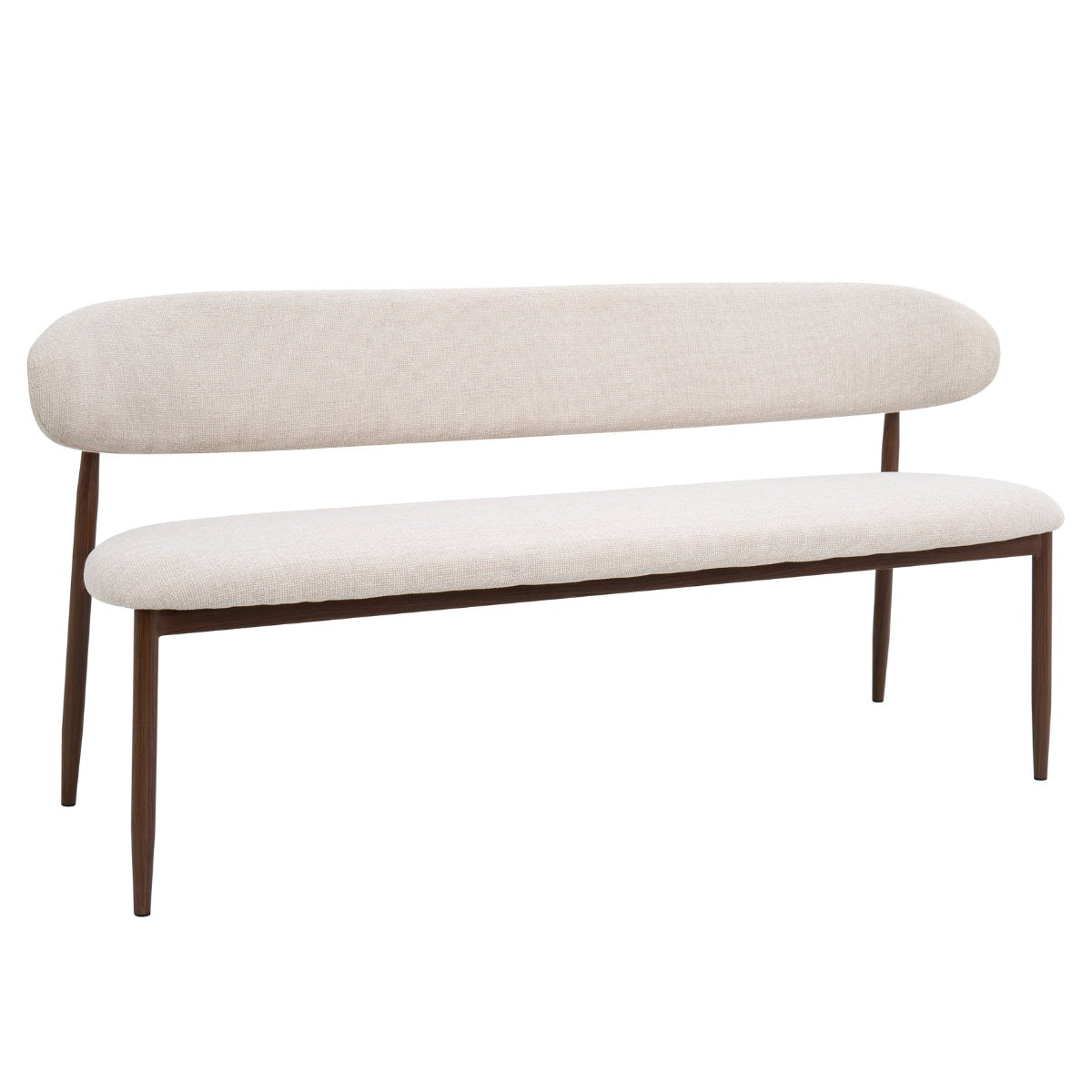 Giga Meubel Eetkamerbank Alexia - Stof - Beige/Walnoot - 180x55x77cm