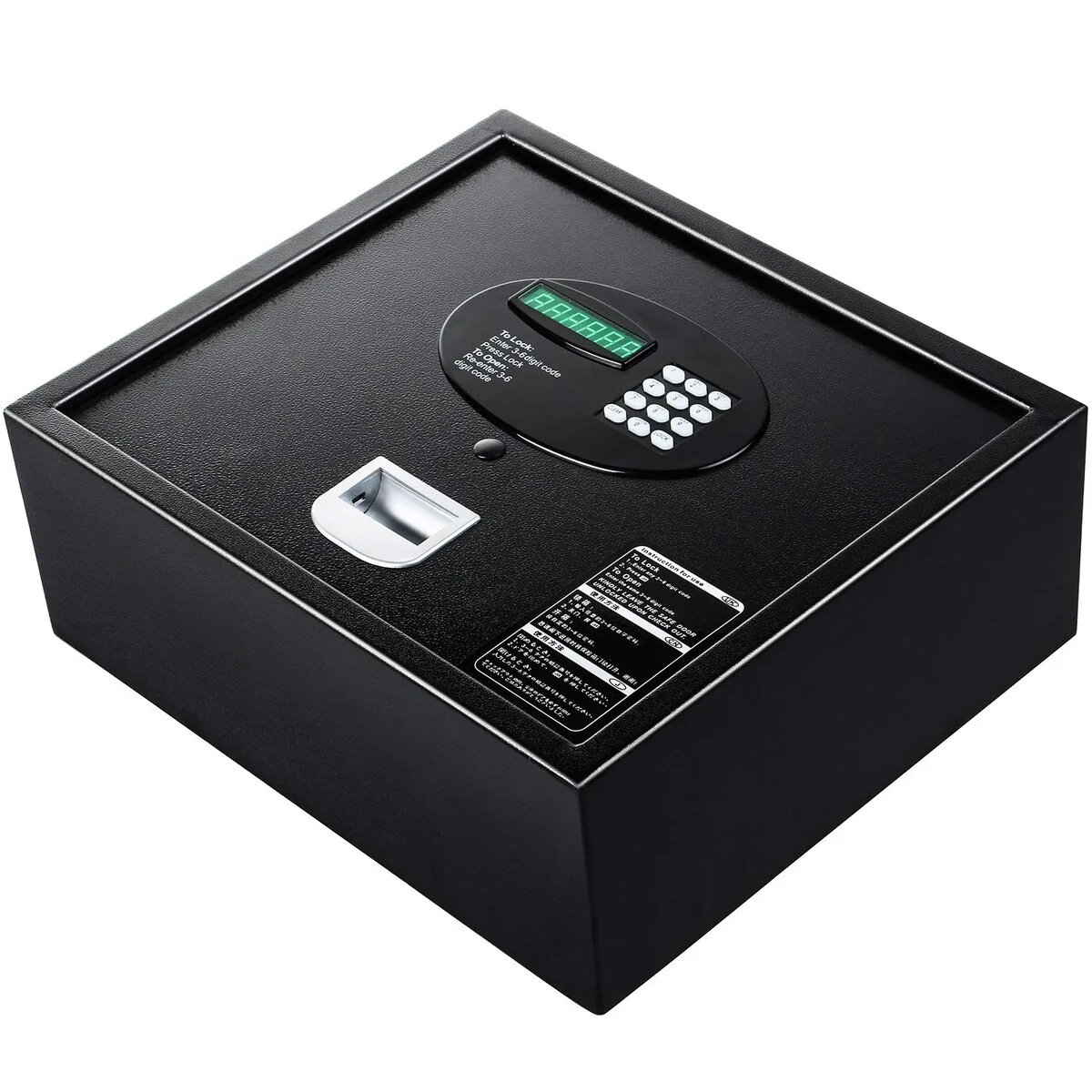 Electronic Digital Drawer Top Opening Security Safe Lock Box - Black
