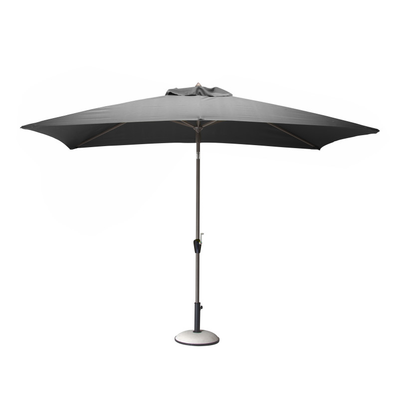 Parasol droit gris avec manivelle 3 x 2 m