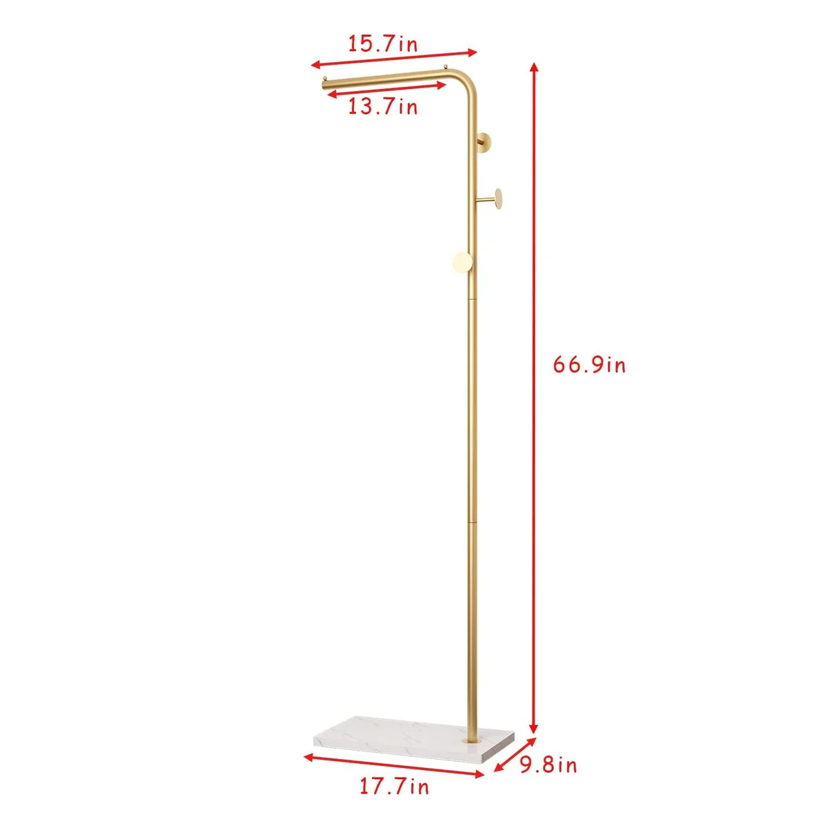 Modern Gold Coat Racks Freestanding Hall Coat Tree,Hat Racks with Marble Base & Coat Hanger with Umbrella