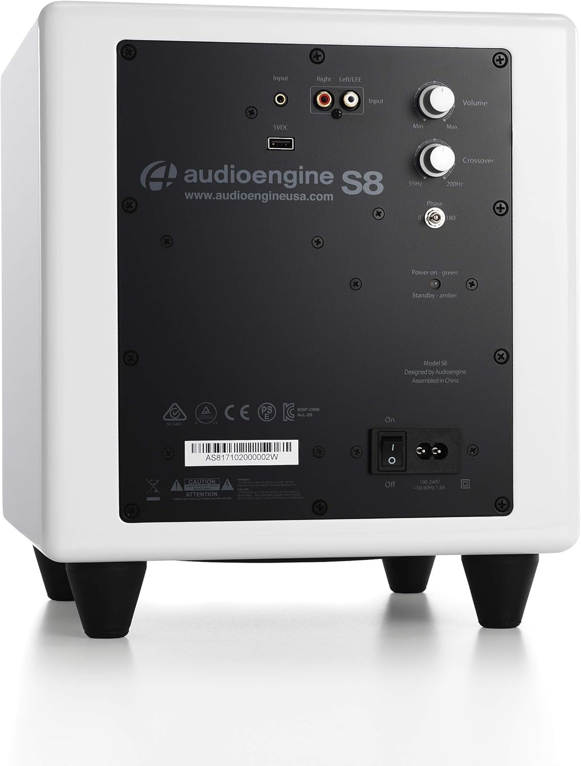Audioengine S8 Powered Subwoofer - 8 Inch Subwoofer, 250W Down Firing Speakers for PC, Home Theaters, Movie Lovers & Studios, Wireless Ready with Sleep Mode