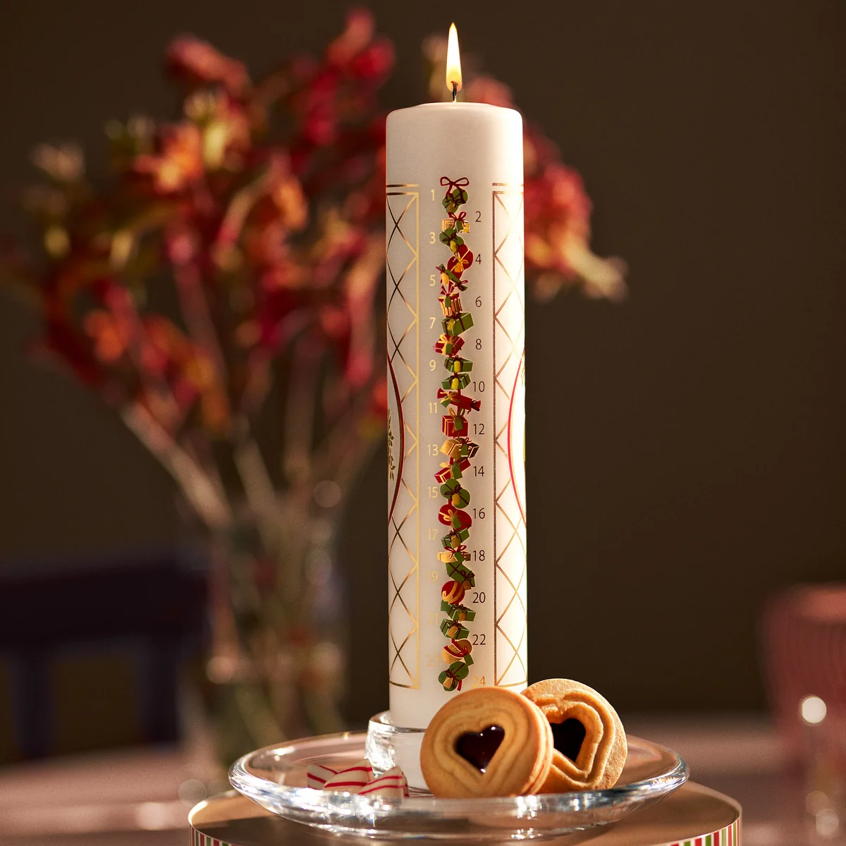 Holmegaard - Christmas Kalenderkerze 2025, Ø 5 cm, multicolor