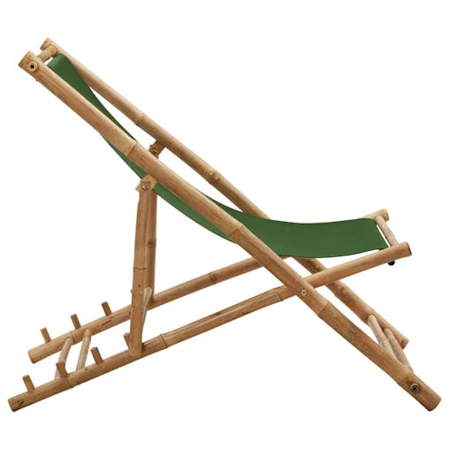 NNEVL Deck Chair Bamboo and Canvas Green