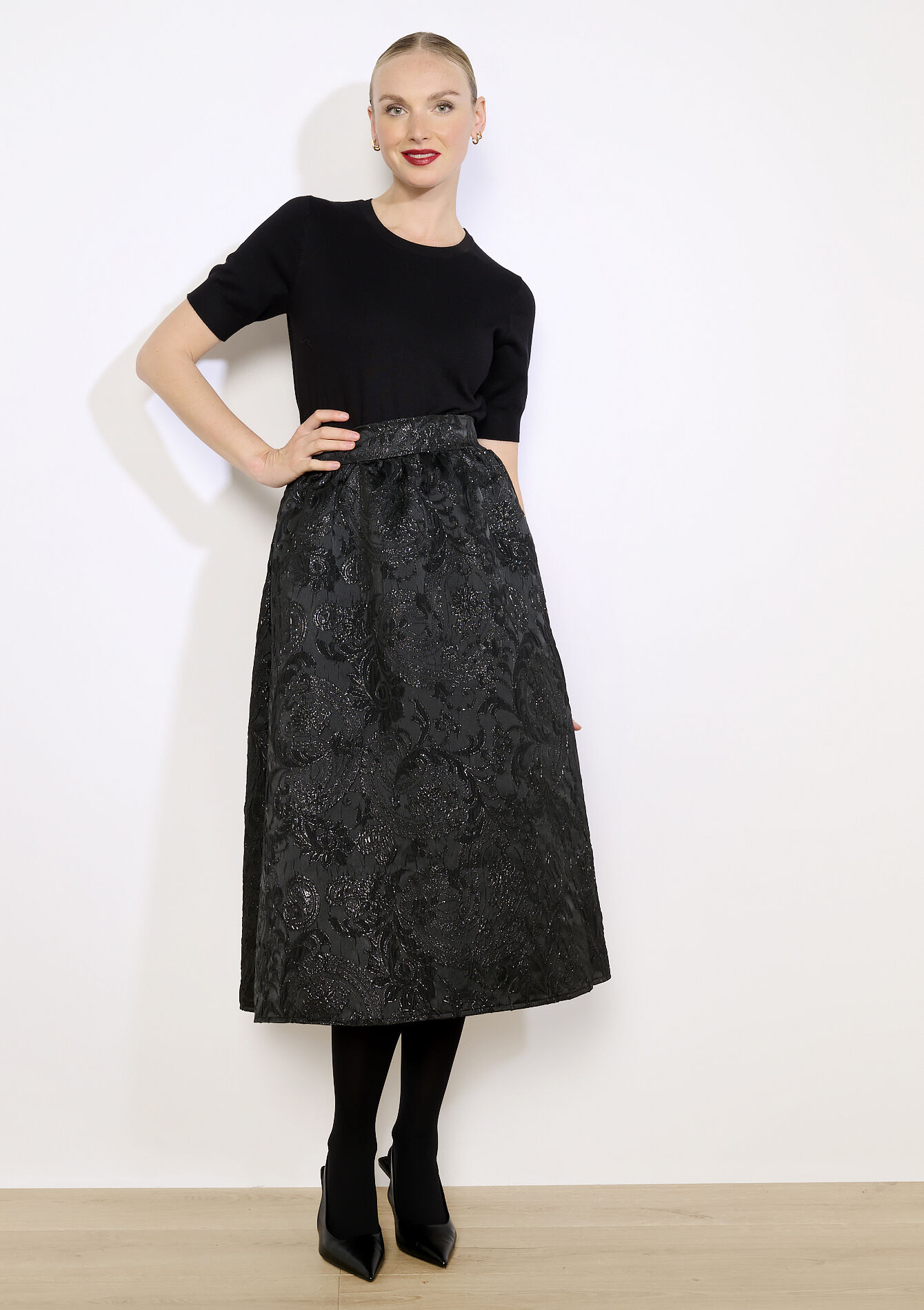 Jacquard midi-rok