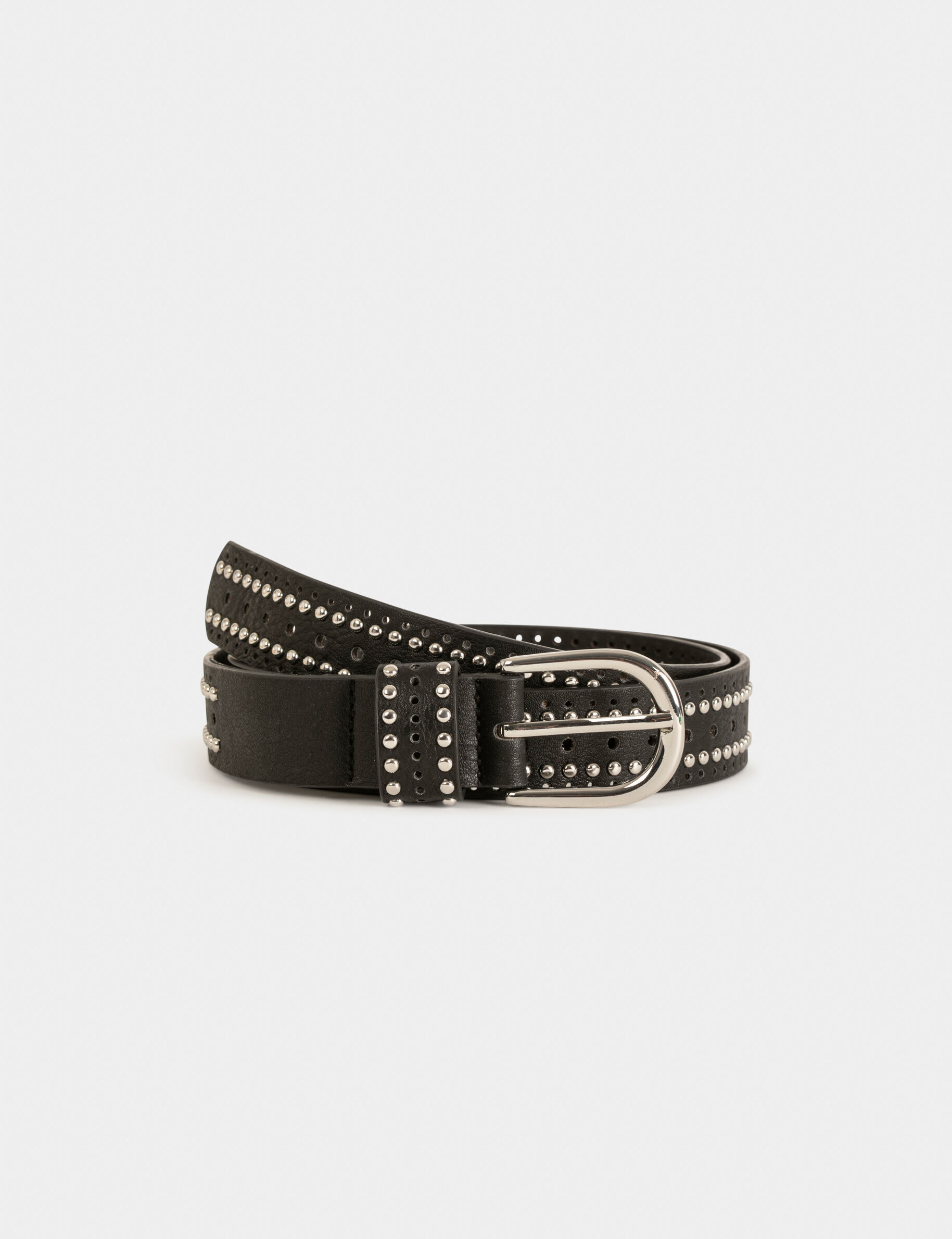 Belt With Studs And Perforations Black Women