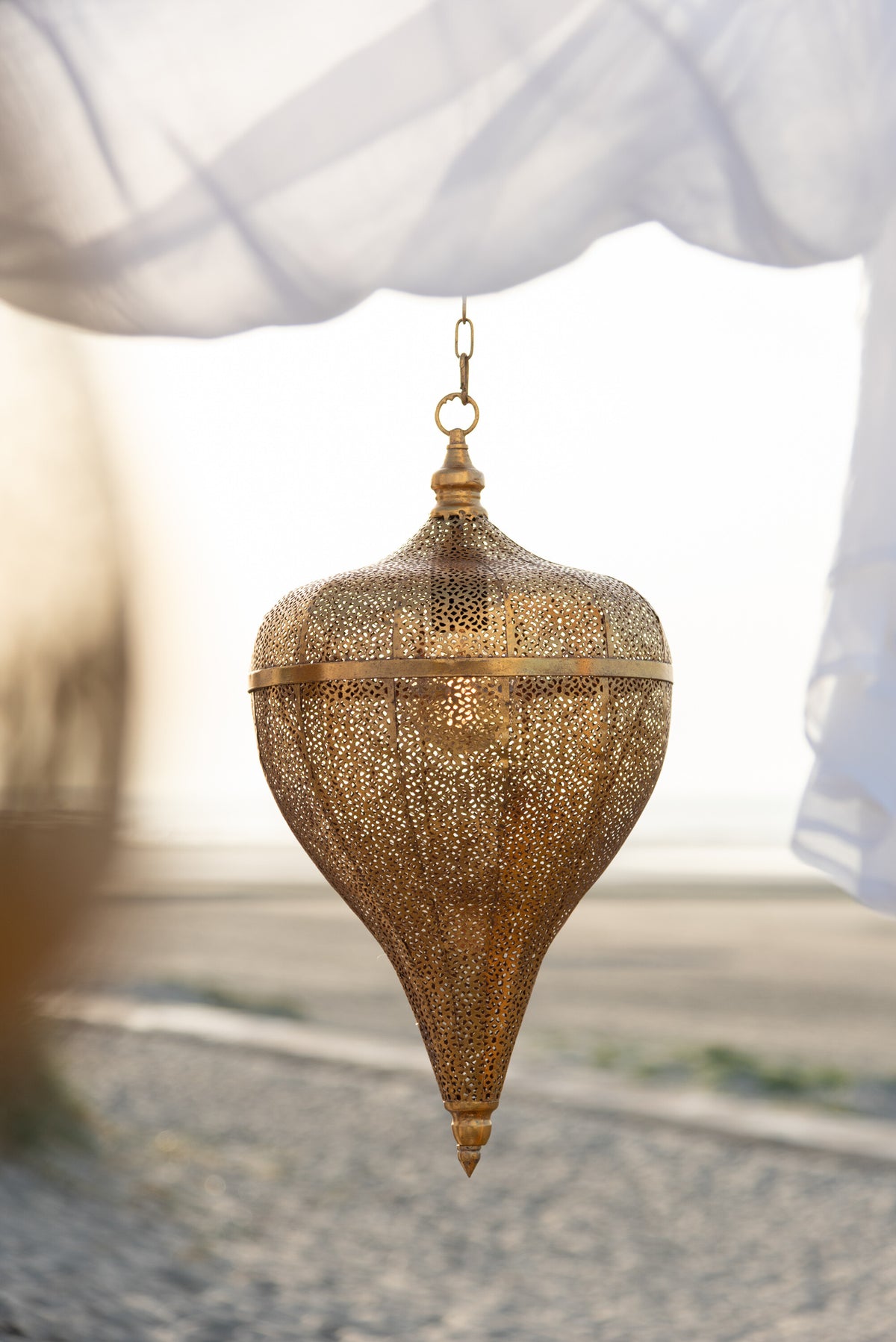 J-Line hanglamp Druppel - metaal - goud - large