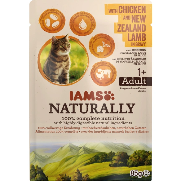 Katzen-Nassfutter »Naturally«, 85 g, Huhn/Lamm