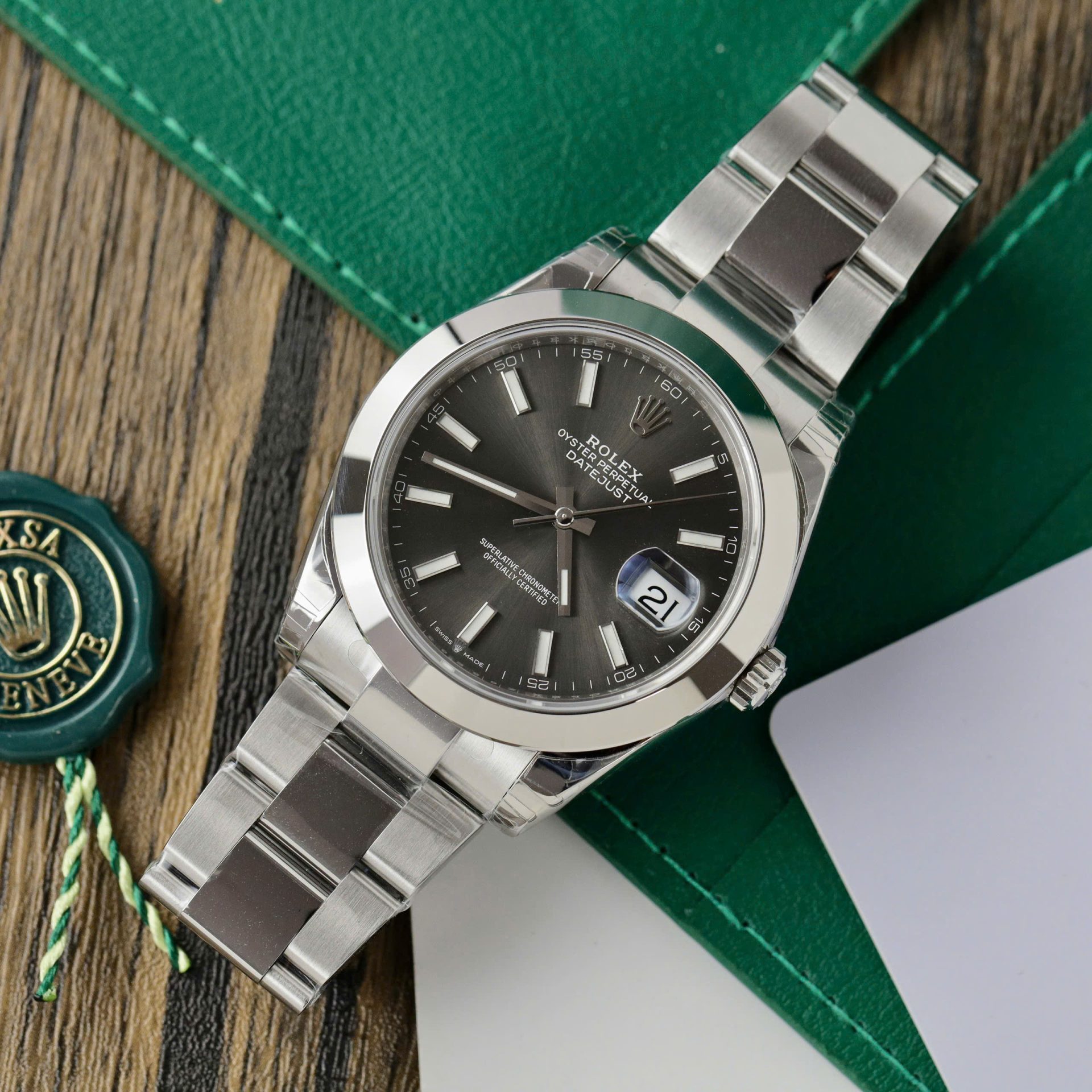 Rolex Datejust 126300 904L Steel Grey Dial 41mm Oyster Super Clone