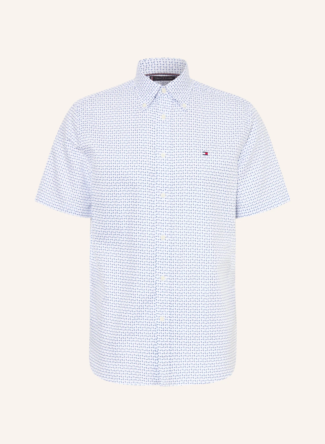 TOMMY HILFIGER Kurzarm-Hemd Regular Fit mit Leinen