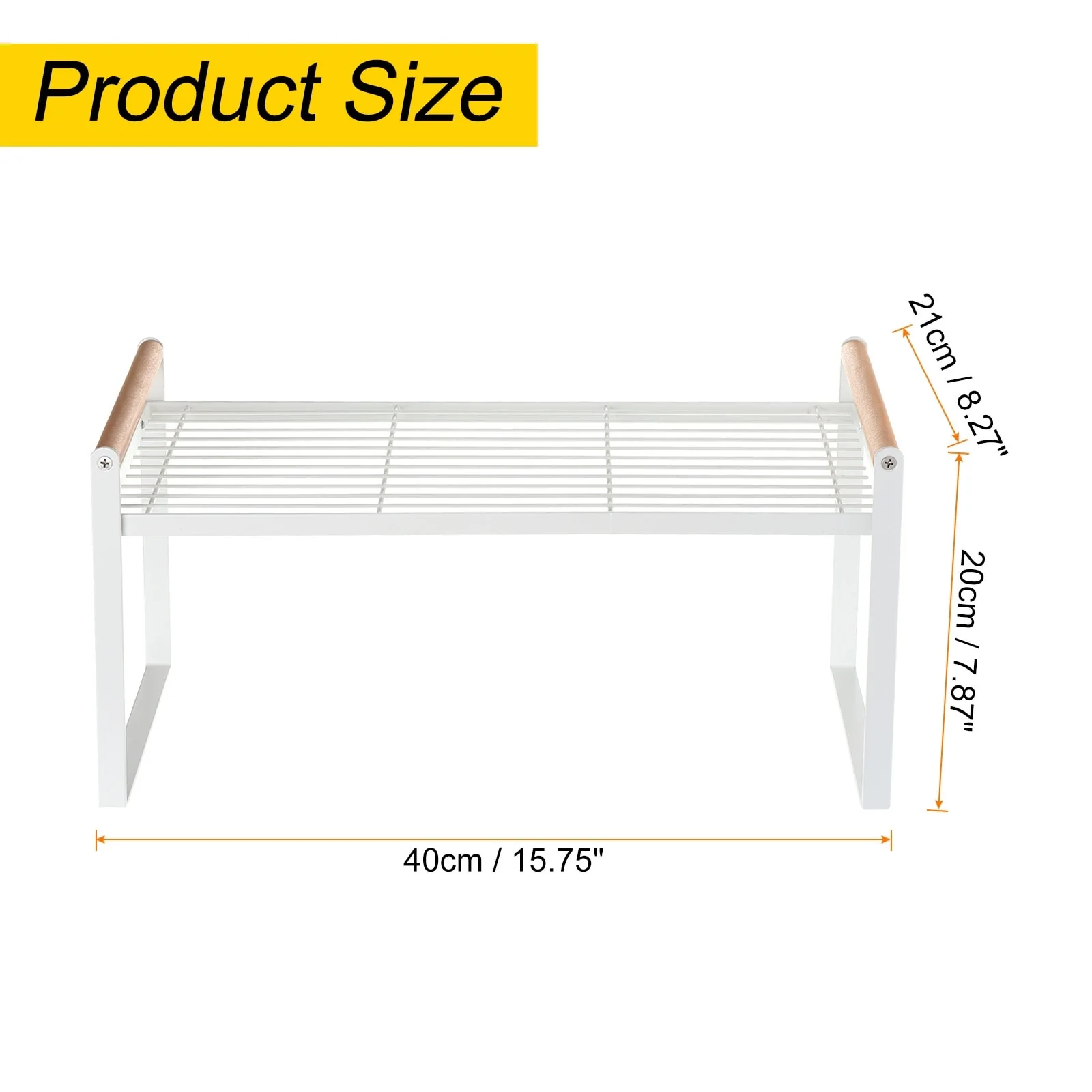 Kitchen Countertop Organizer, Stackable Spice Racks for Spice, Dish,Cup, White