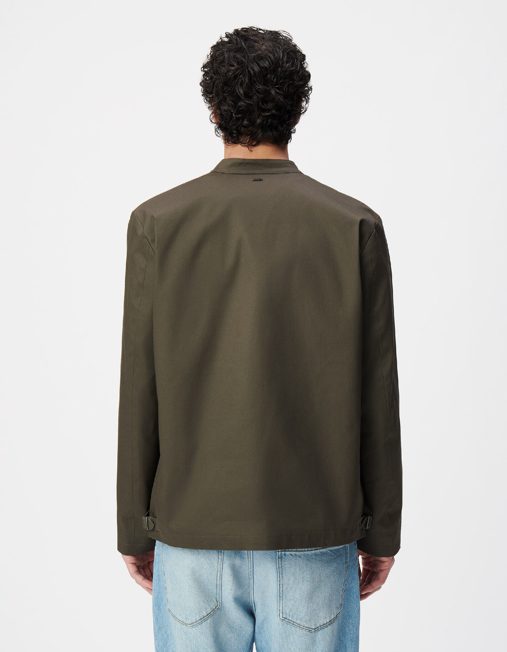 Veste kaki toile col pressionné Homme