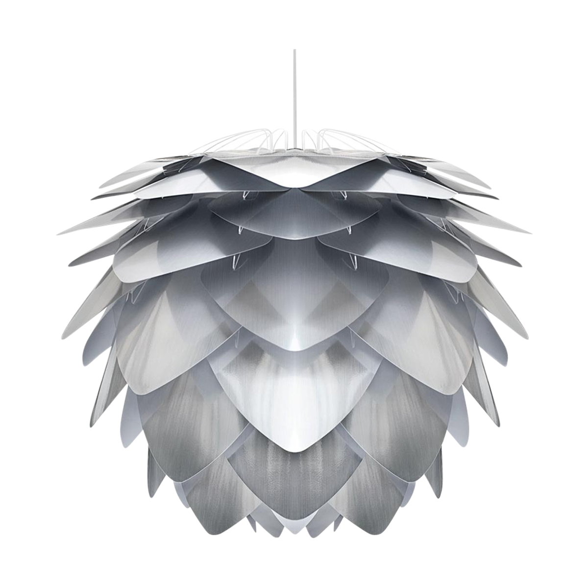 Umage Silvia Medium hanglamp brushed steel - met koordset wit - Ø 50 cm