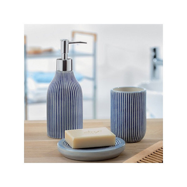 Distributeur de savon Céramique MYKONOS Bleu Spirella